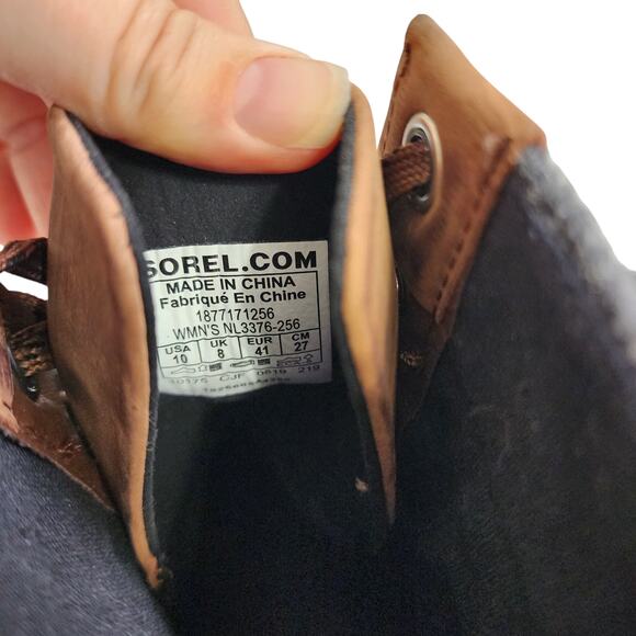 Sorel Womens Lexie Wedge Boot Size 10 Brown Tobacco Felt Waterproof Outerwear - Picture 10 of 10